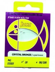 Haczyk z przyponem SENSAS HAMECON CRYSTAL BRONZE 30cm śr.14/nr.12